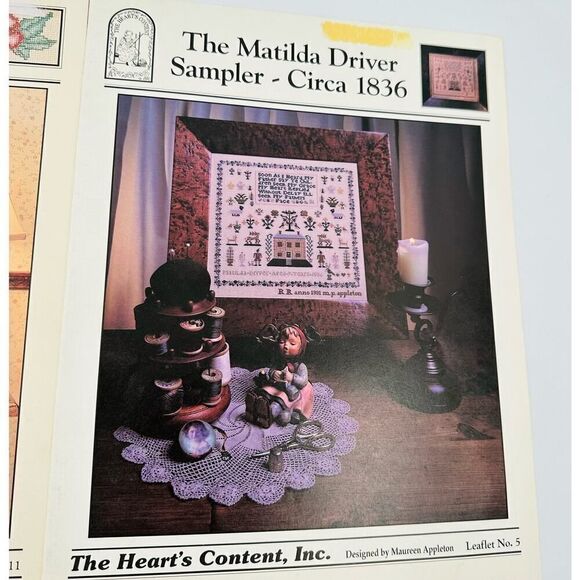 The Heart's Content Counted Cross Stitch MATILDA DRIVER SAMPLER & Flower of Life - Picture 4 of 9